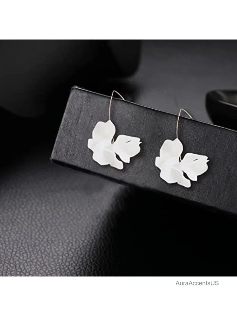 Handmade Bohemian Resin Flower Petal Dangle Earrings Long Acrylic Rose Tiered
